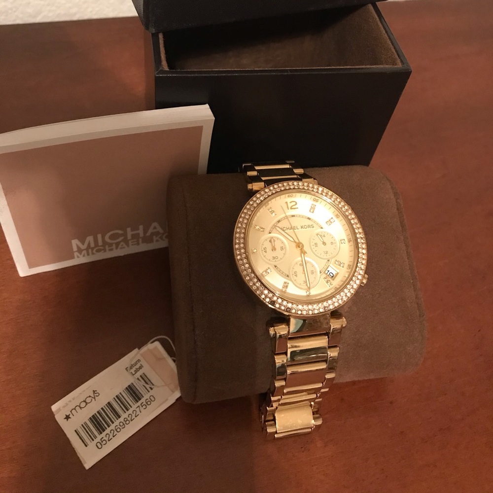 SALE ❣️ $30 Michael Kors large gold & rhinestones women’s watch 💫✨💕